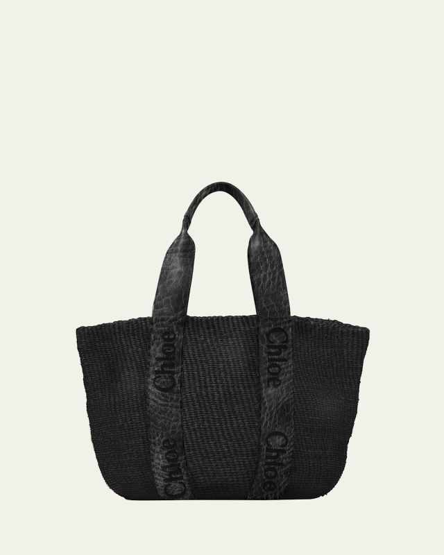 Woody Mifuko Basket Bag with Logo Webbing
